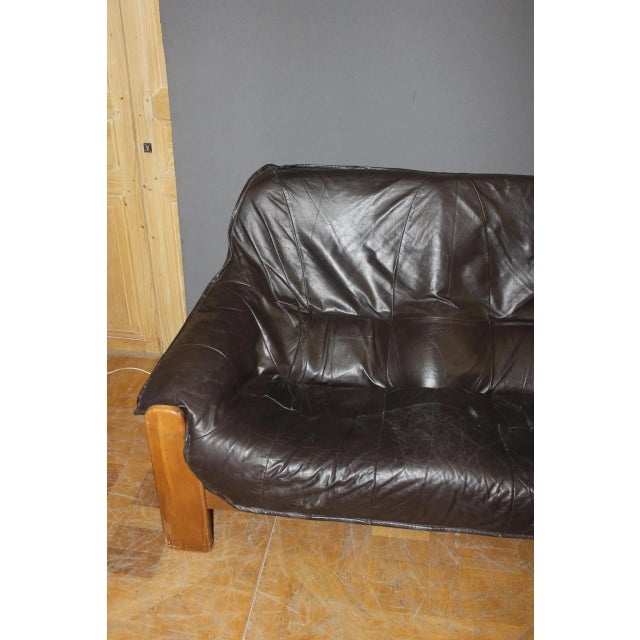 Brutalist Brutalist Leather Sofa, 1970s For Sale - Image 3 of 12