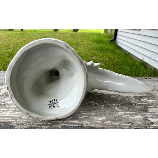 Vintage Circa 1960 Italian Mid Century Modern White Ceramic Pheasant Sculptures - A Pair For Sale - Image 11 of 11