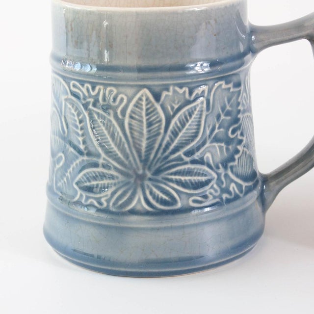 Vintage Dry Botanical Blue Mugs, 1970s, Set of 2 For Sale - Image 10 of 16