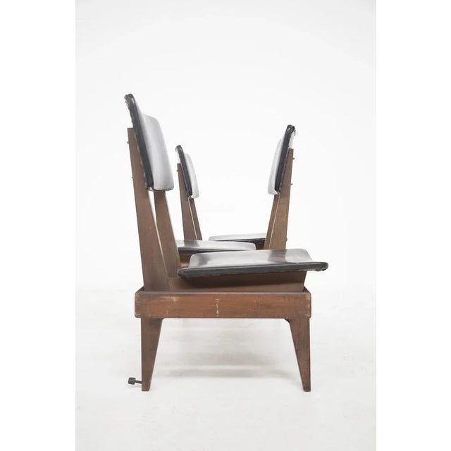 Vintage Italian Bench with Black Leather Seats For Sale - Image 4 of 10