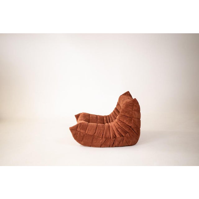 1970s Togo Corner Chair in Brown Corduroy T by Michel Ducaroy for Ligne Roset, 1970 For Sale - Image 5 of 8