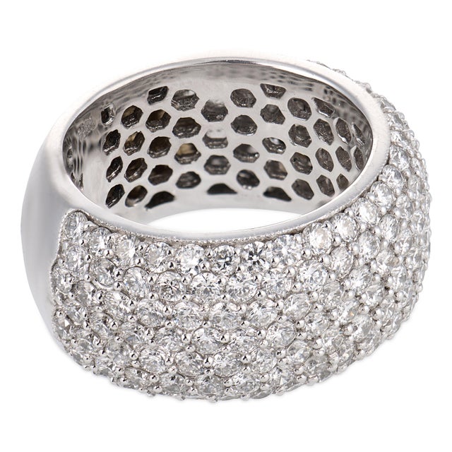 Contemporary 2.50 Carat Diamond 18k White Gold Pave Band, Size 6.75 For Sale - Image 4 of 6