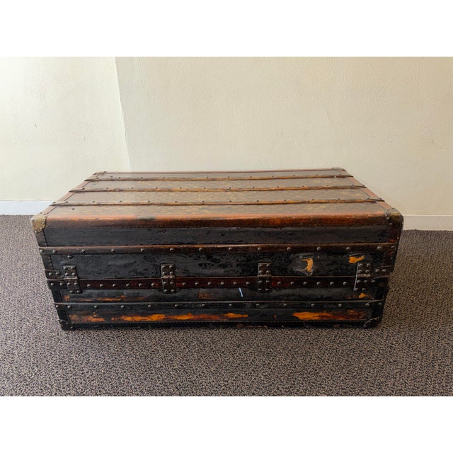 Louis Vuitton Antique Louis Vuitton Wardrobe Steamer Trunk For Sale - Image 4 of 16