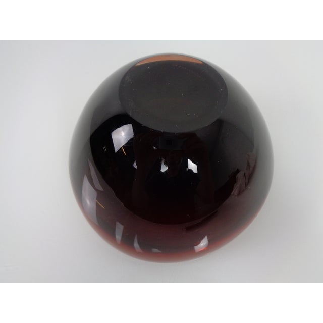 Swedish Burgundy Glass Bowl from Orrefors, 1960s For Sale - Image 13 of 18