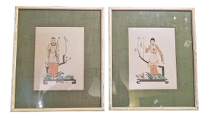 Early 20th Century Art Deco Mixed Media Paintings by Robert Reinhardt Von Liski - a Pair