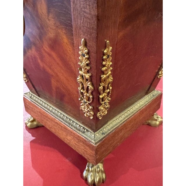 Early 20th Century Antique French Mahogany and Brass French Empire Style Waste Basket For Sale - Image 5 of 6