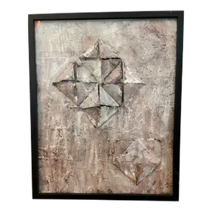 Contemporary Abstract Mixed-Media Wall Sculpture