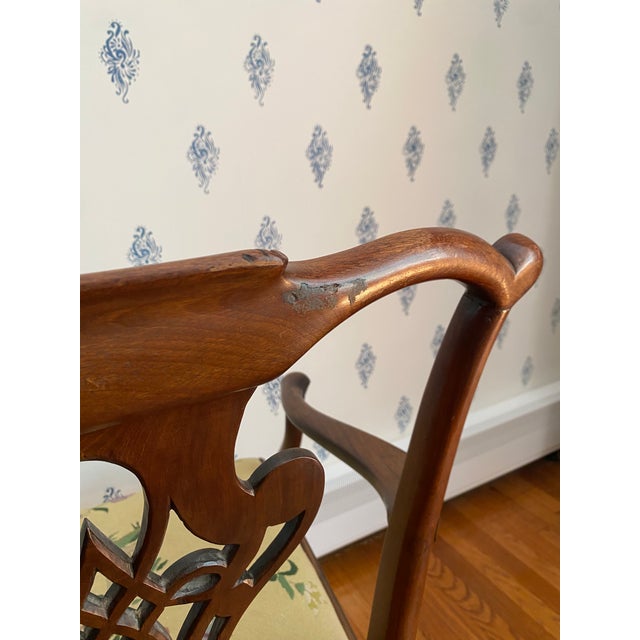 Antique Mid-1700s British Chippendale Mahogany Dining Chair With Arms For Sale - Image 18 of 18