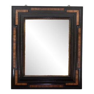 17th Century Dutch Baroque Gilt Slip Walnut & Ebony Mercury Plate Mirror For Sale