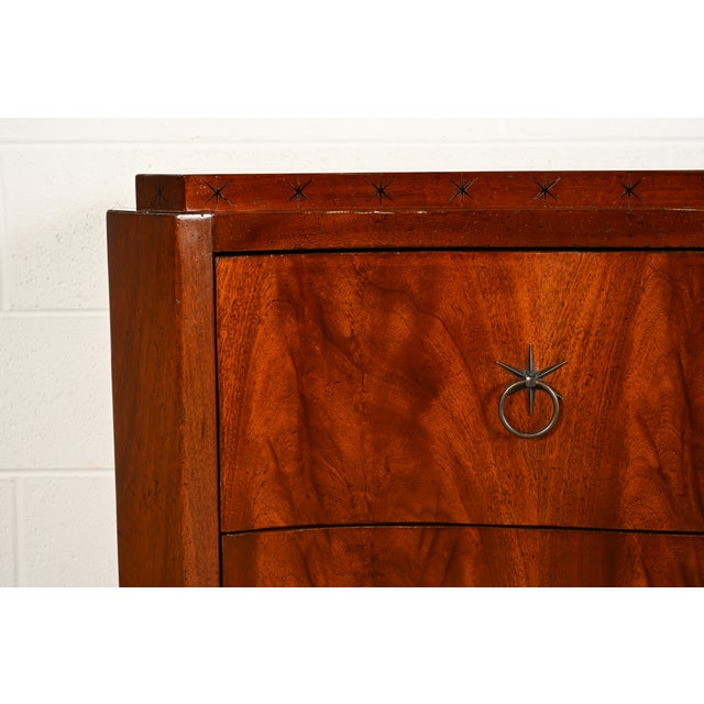 Baker Furniture French Regency Flame Mahogany Serpentine Front Chest of Drawers For Sale - Image 10 of 16