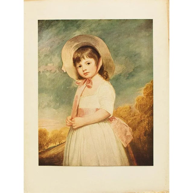 A beautiful vintage full-color reproduction print after portrait of Miss Willoughby by George Romney. Comes from a First...