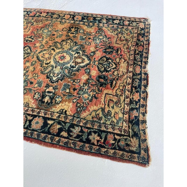 Textile Antique Muted Sarouk with Shifts of Hues Rug 2.2 x 2.4 For Sale - Image 7 of 9