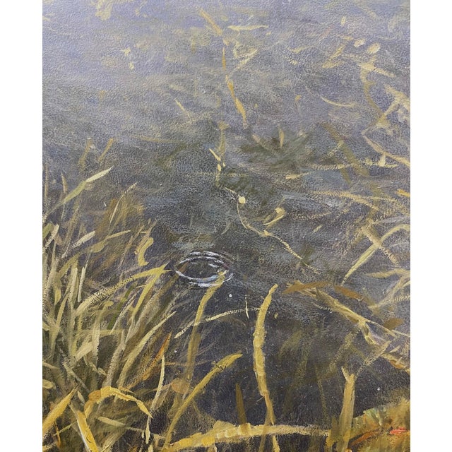Early 21st Century Hidden Garden by Sheri Farabaugh | Oil on Board Painting of underwater grass and water surface For Sale - Image 5 of 5