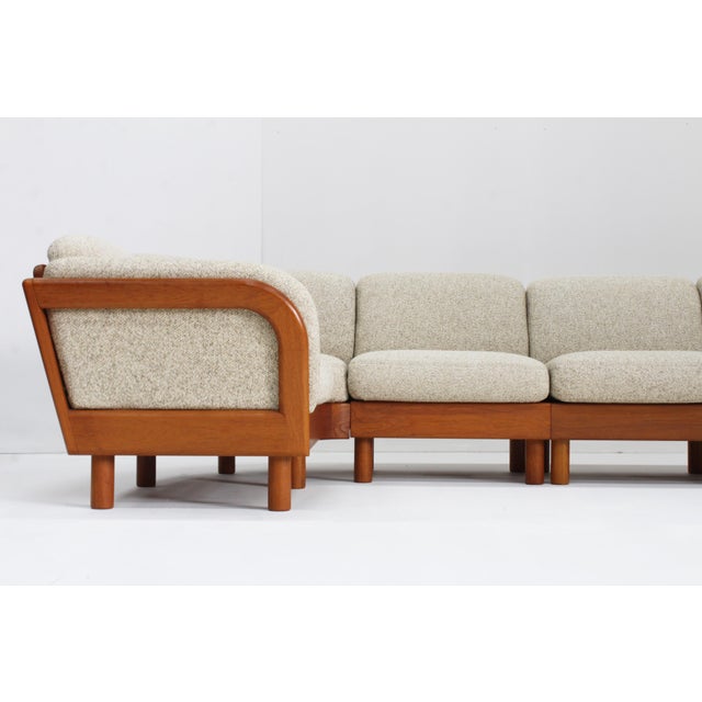 Vintage Danish Mid Century Corner Sofa solid teak by Olsen Laursen from the 1960s. Vintage Danish Mid Century sofa with...