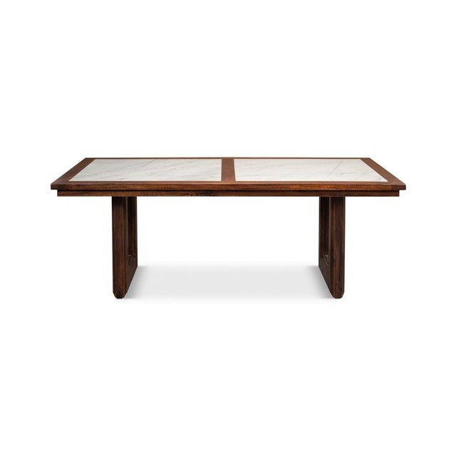 Contemporary Modern Geometric Marble Top Dining Table For Sale - Image 3 of 12