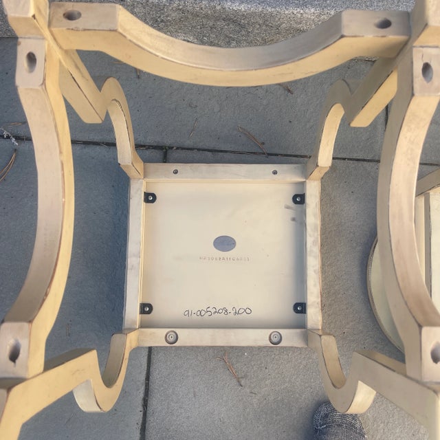 French Country Nesting Tables by Baker – Set of 2, Cream Lacquer Curved-Leg Design, 1970s For Sale - Image 11 of 12