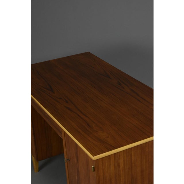 Brown Mid-Century Modern Swedish Double-Sided Desk in Teak, 1960s For Sale - Image 8 of 17