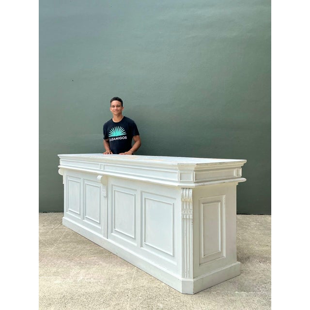 Vintage Architectural Distressed Wood Display Counter For Sale - Image 13 of 13