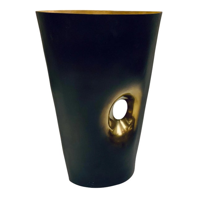 Global View Modern Large Bronze and Brass Fried Egg Vase For Sale
