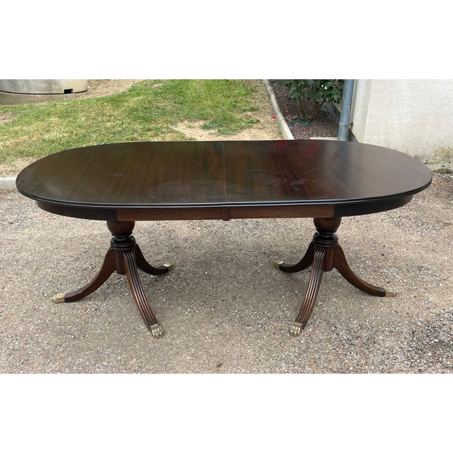 Vintage Mahogany Table with Chairs, 1970s, Set of 7 For Sale - Image 3 of 17