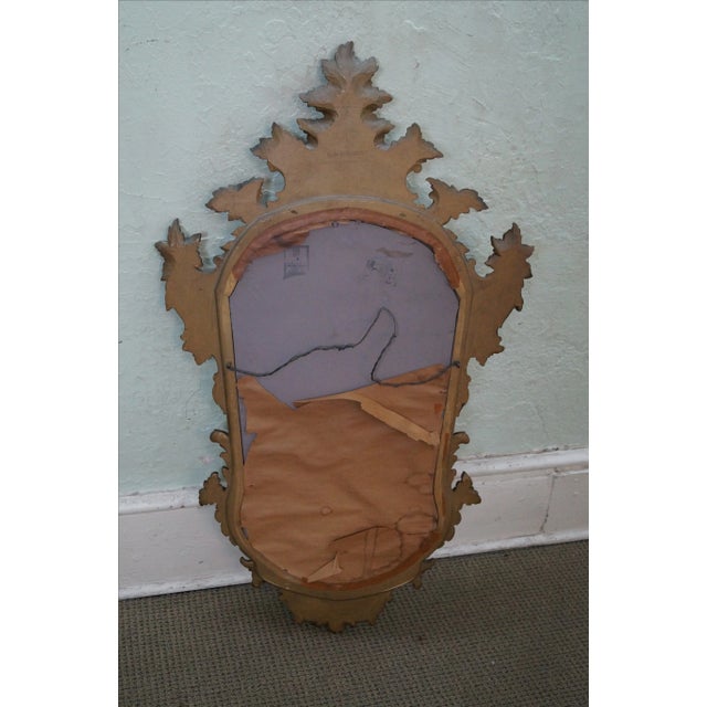 1950s Gilt Wood Rococo Hanging Wall Mirror For Sale - Image 4 of 10