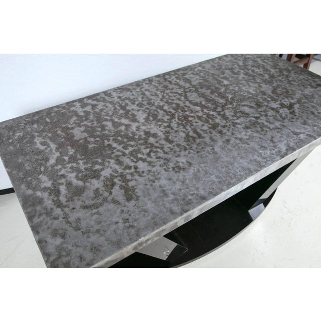 Industrial Chic Tin Topped Coffee Table For Sale - Image 3 of 6