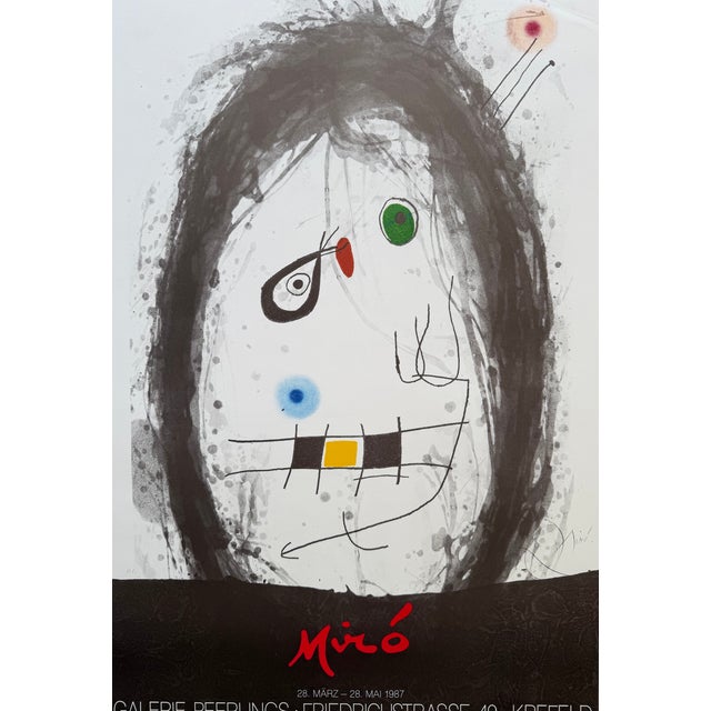 Joan Miró (1893–1983), L’Exilé Noir, Galerie Peerlings Krefeld, 1987, Vintage Exhibition Poster, Printed in Germany For Sale - Image 6 of 14