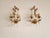 Mid-Century Regency Modern Boheme Shabby Chic Forged Gold Leaf Gilded Floral Two Light Sconce with Crystal Drops, Italy, 1950s, Set of 3 For Sale - Image 17 of 18