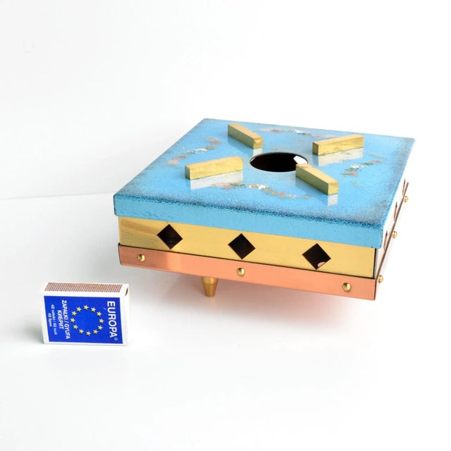 Mid-Century Modern 1960s Brass Enamel Heater, Germany For Sale - Image 3 of 10