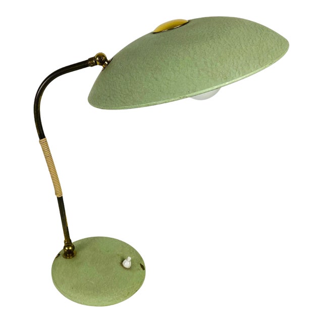 1960s Green Italian Table Lamp in the Style of Stilnovo, Italy For Sale