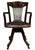 Antique Victorian Oak Railback Clerks Desk Chair with Porcelain Castors, 1890s For Sale - Image 12 of 12