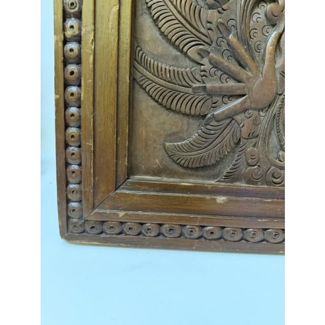 1960s Balinese Hand-Carved Teak Mythological & Bhoma Relief Panel - Museum Auction Provenance For Sale - Image 10 of 15
