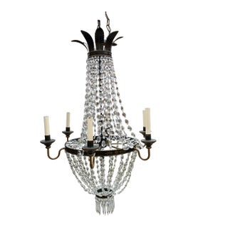 Vaughan Tole and Crystal Chandelier —Two Available For Sale