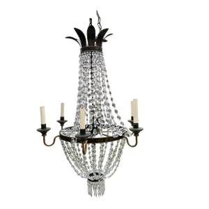 Vaughan Tole and Crystal Chandelier —Two Available