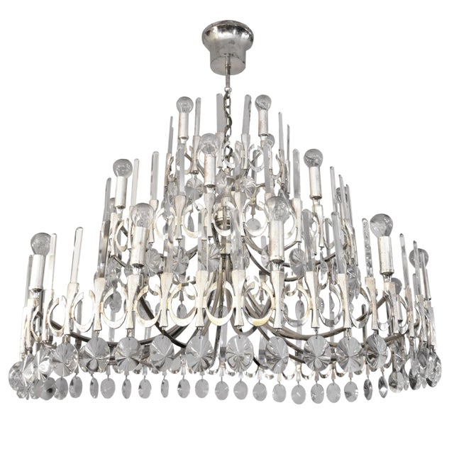 Silver Chandelier by Gaetano Sciolari, 1970s For Sale - Image 8 of 8