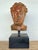 Channel the grandeur of antiquity with this striking vintage patinated bronze bust, historically interpreted as a...