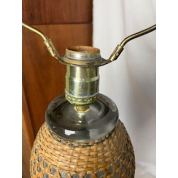 Late 19th Century French Victorian Cane Wrapped Seltzer Bottle Lamp For Sale - Image 9 of 13