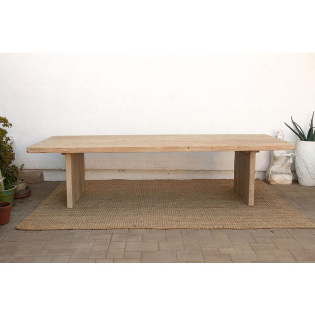 Tan The Chablis, Thick Top Tavern Trestle Table For Sale - Image 8 of 10