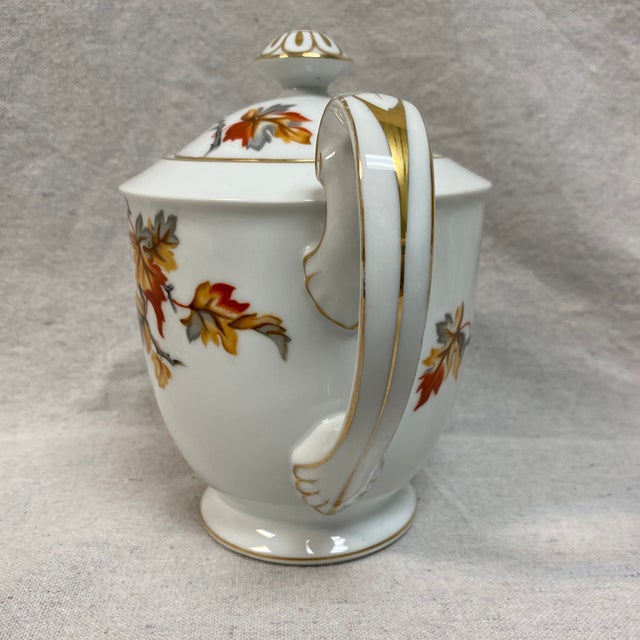 Mid-Century Modern Vintage Craftsman China Golden Autumn Pattern Teapot For Sale - Image 3 of 12