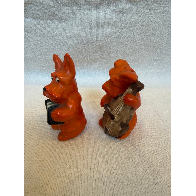 Orange Wooden Salt & Pepper Shakers For Sale - Image 4 of 9