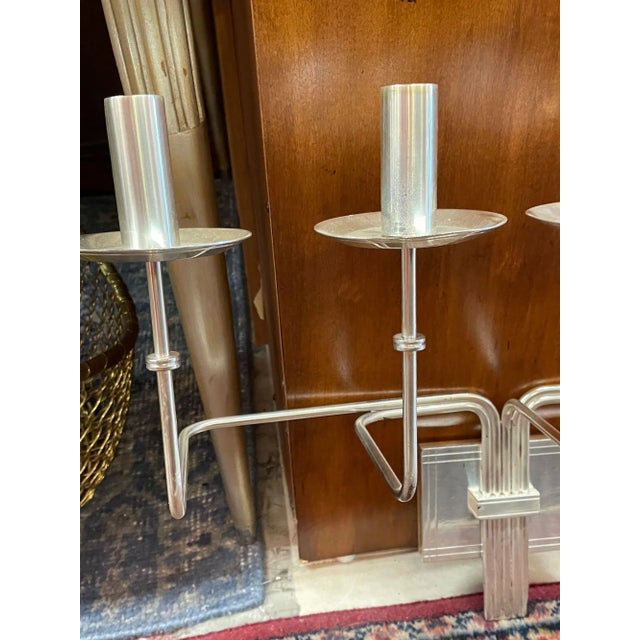 Mid 20th Century Tommi Parzinger 5-Lite Wall Candelabras Sconces- Set of 2 For Sale - Image 12 of 12