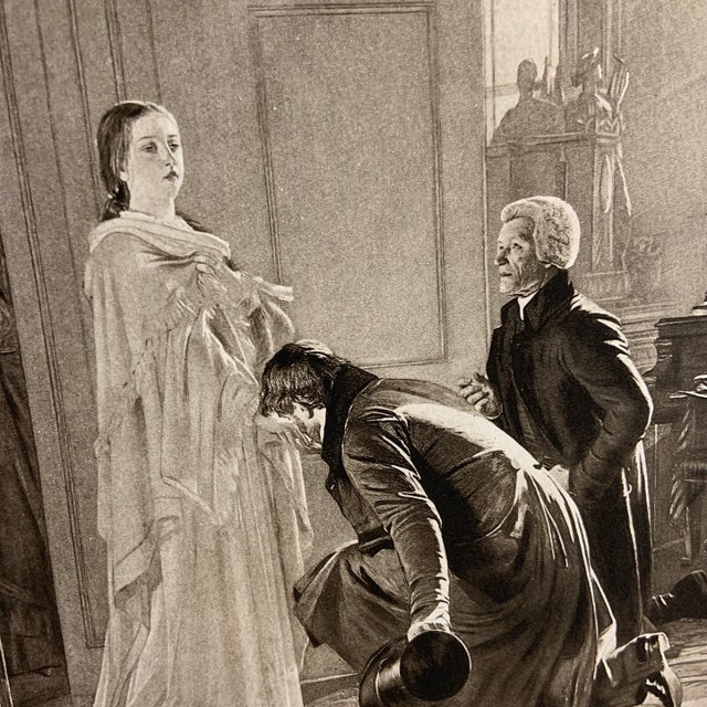 Marvelous engraved book illustration of Victoria being greeted as Queen by H.T. Wells. Book illustration carefully removed...