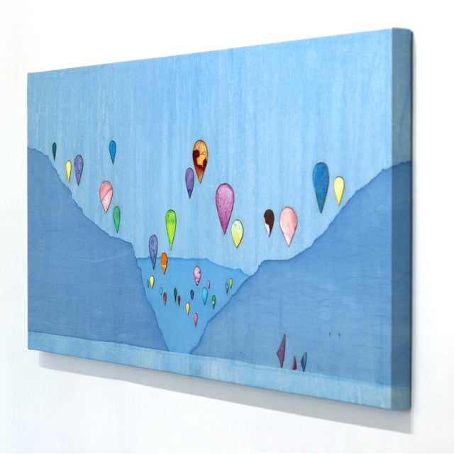 Canyon Skies I - Large Minimalist Blue Landscape Mountains Original Artwork by Peter Kuttner For Sale In Los Angeles - Image 6 of 9