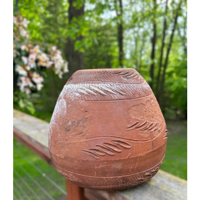 Vintage Terracotta Hand Thrown Planter For Sale - Image 9 of 12
