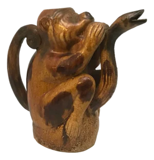 Antique Majolica Monkey & Snake Teapot, c. 1890