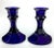 Cobalt Blue Glass Table Top Candle Holders - a Pair For Sale - Image 9 of 9