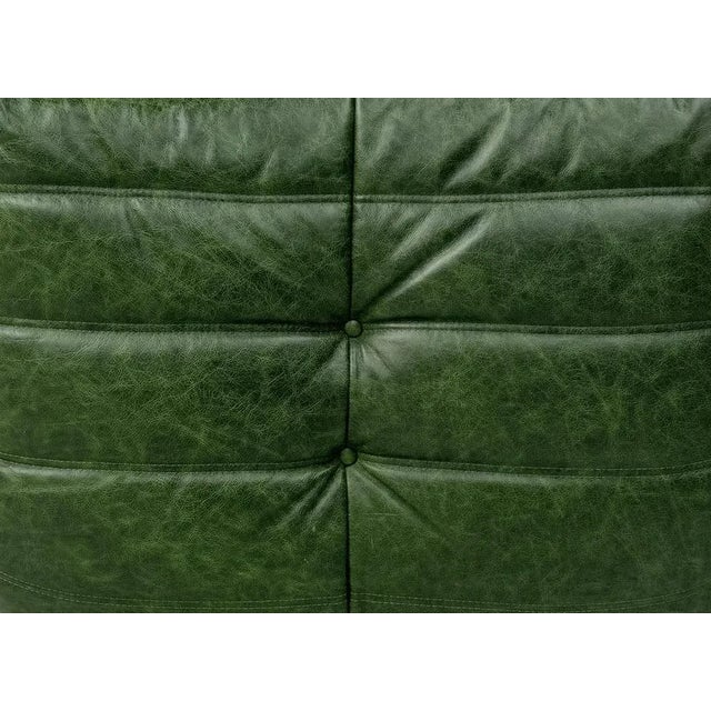 Togo Lounge Chair in Forest Green Leather by Michel Ducaroy for Ligne Roset For Sale - Image 12 of 13