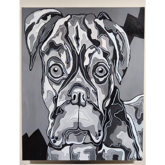 Contemporary "The Bad Boxer" — 2021 Vpa Capstone Exhibition Original Acrylic Work by E. Cawley For Sale - Image 3 of 5