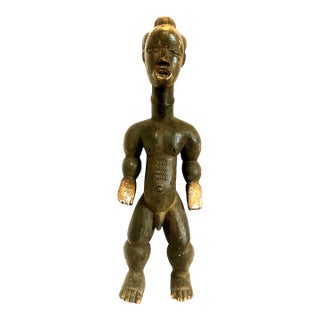 Central African Carved Wood Ritual Male Figure For Sale