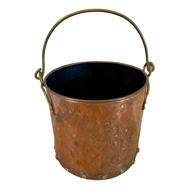 Victorian Brass and Copper Coal Bucket, 1860s For Sale